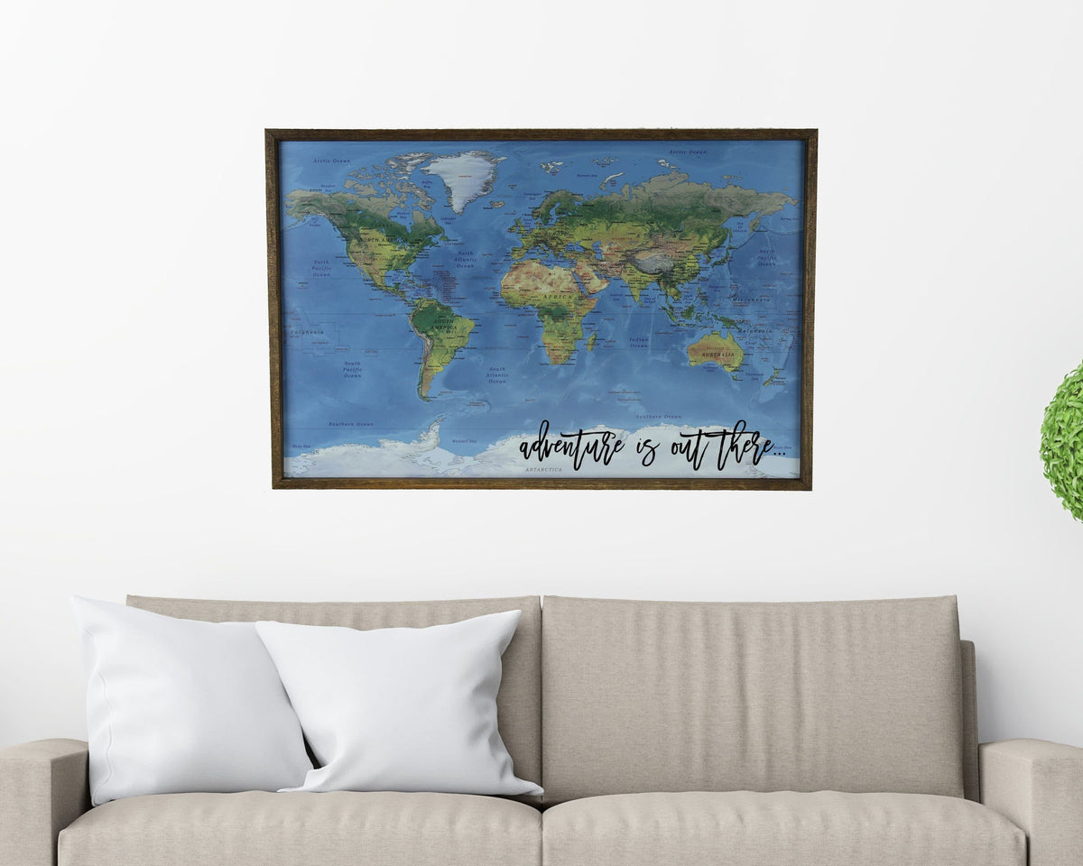 36x24 - Geographical Natural Earth World Map - Travel Map - UM001 - Driftless Studios