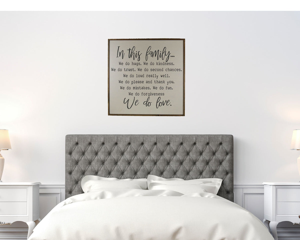 Family Rules Sign, 24x24 Wall Art Sign - MW001 - 2 Per Pack ($50 Ea. Sign)