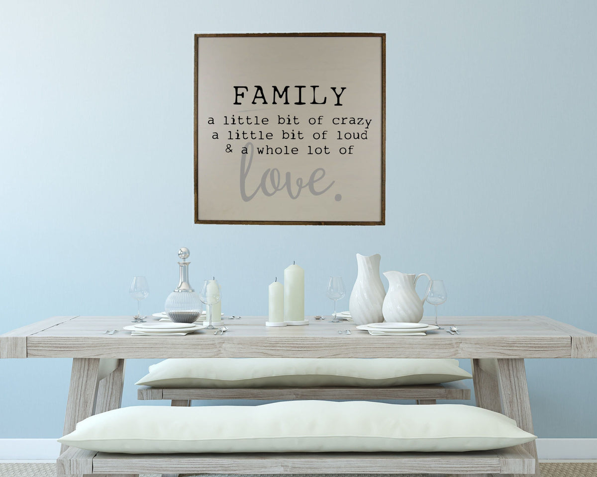 "Family Love" 24x24 Wall Art Sign - MW002 - 2 Per Pack ($50 Ea. Sign)