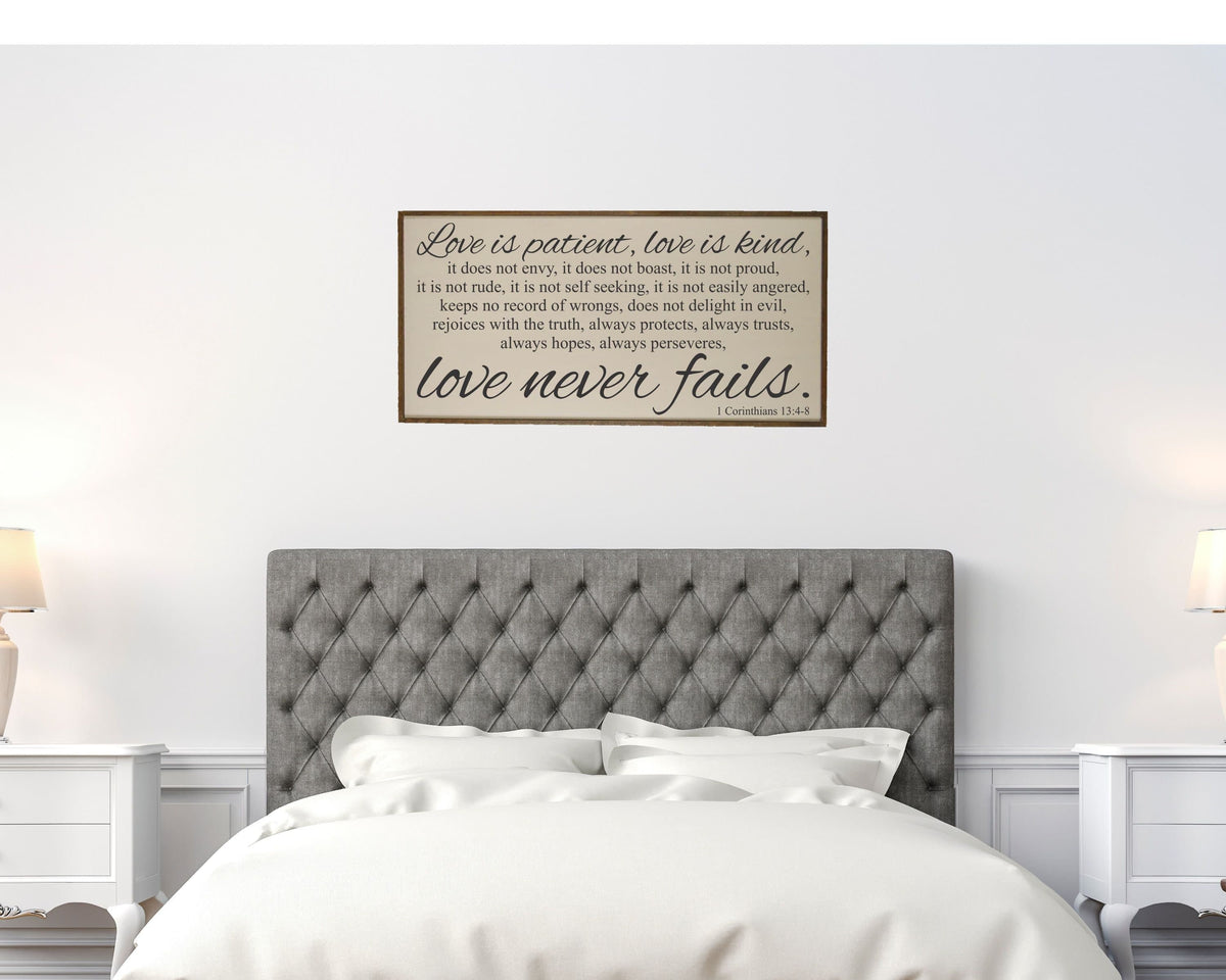 "Love Is Patient Love Is Kind" Wood Sign - PW008 - Driftless Studios