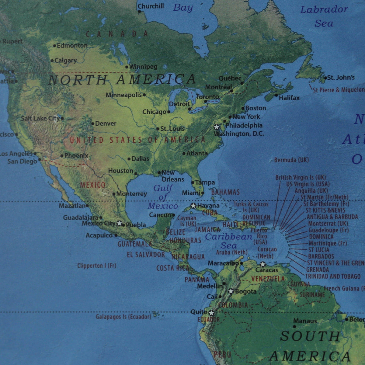 36x24 - Geographical Natural Earth World Map - Travel Map - UM001 - Driftless Studios