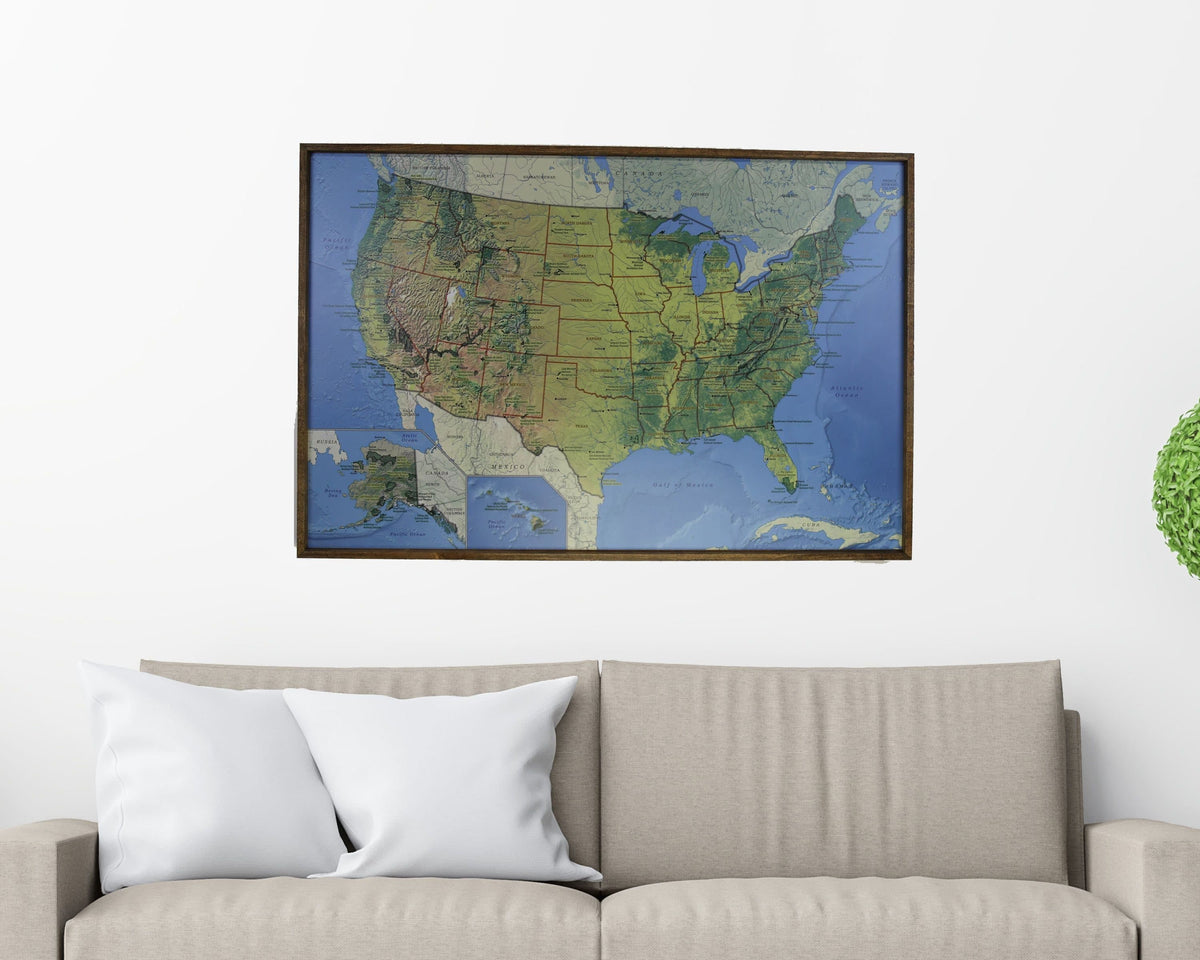 36x24 - Geographical National Parks Map - US Travel Map - UM007 - Driftless Studios